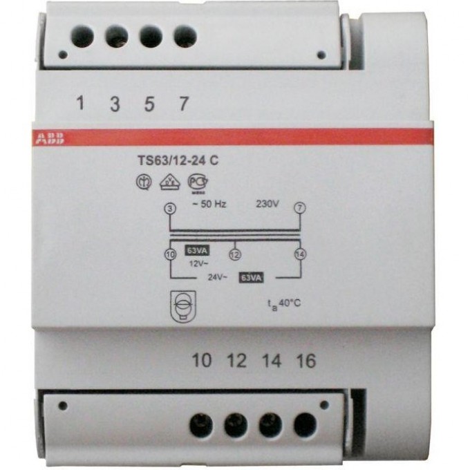 Трансформатор разделительной безопасности ABB TS63/12-24C 2CSM631043R0811 Трансформатор разделительной безопасности ABB TS63/12-24C 2CSM631043R0811