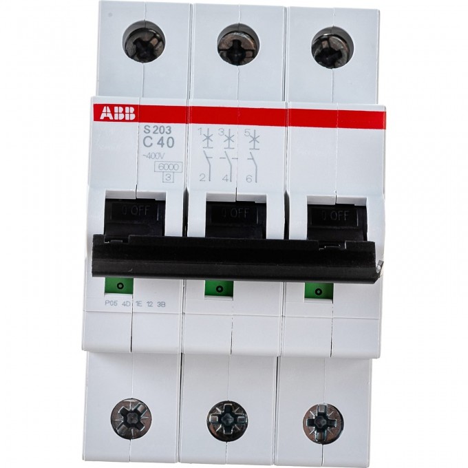 Выключатель автоматический модульный ABB S203 3п C 40А 6кА C40 2CDS253001R0404 Выключатель автоматический модульный ABB S203 3п C 40А 6кА C40 2CDS253001R0404